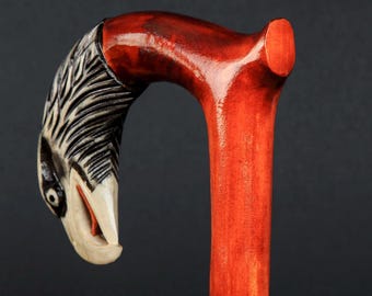 Manico Per Canna Da Passeggio Vintage In Ottone – Testa Di Falco Fatta A Mano – Stile Vittoriano – Riproduzione Per Bastone In Legno