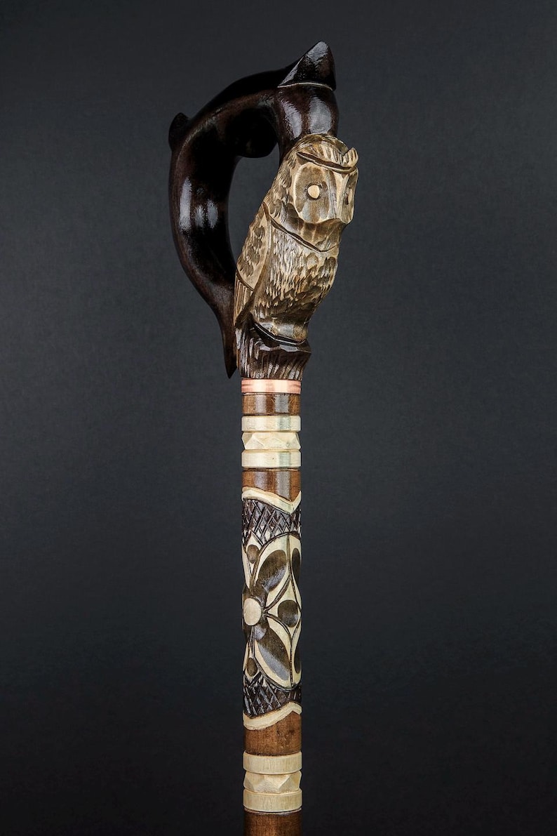 Short cane for women, elegant stick black, Wood Walking Staff, Wooden Hiking Stick, wooden staff, cane short person, Hand carved cane, Hiking Staff, Personalized Cane, mushroom hunting, Handmade Stick, Solid Wood Cane