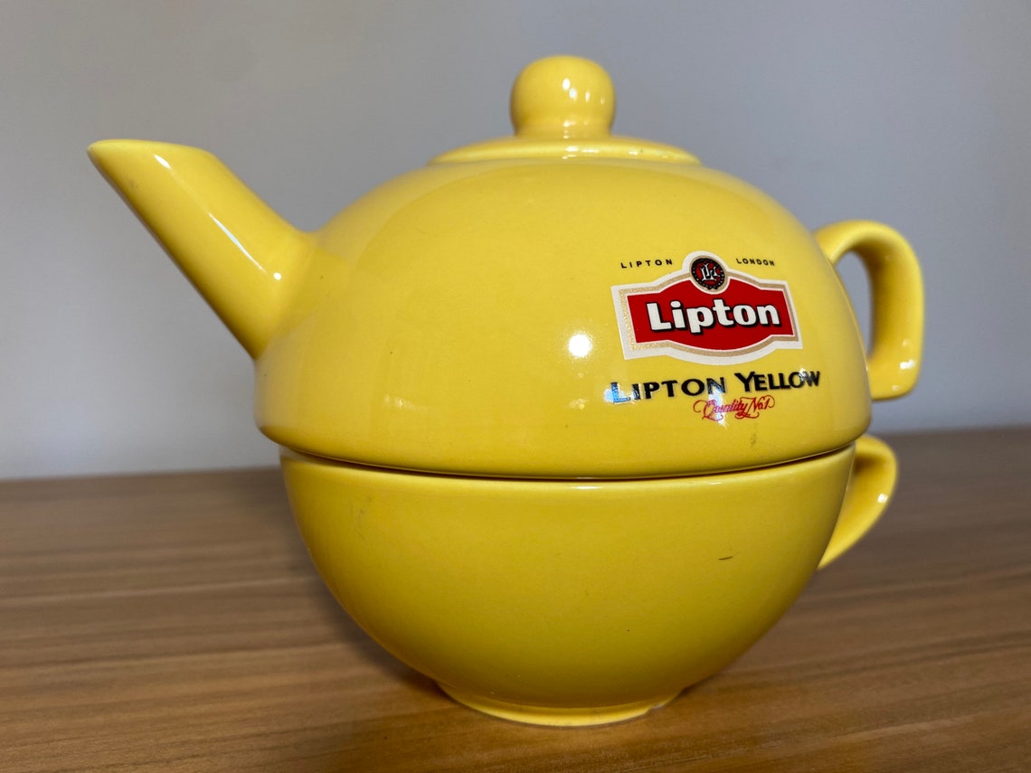 Vintage Lipton Tea Pot & Cup Etsy