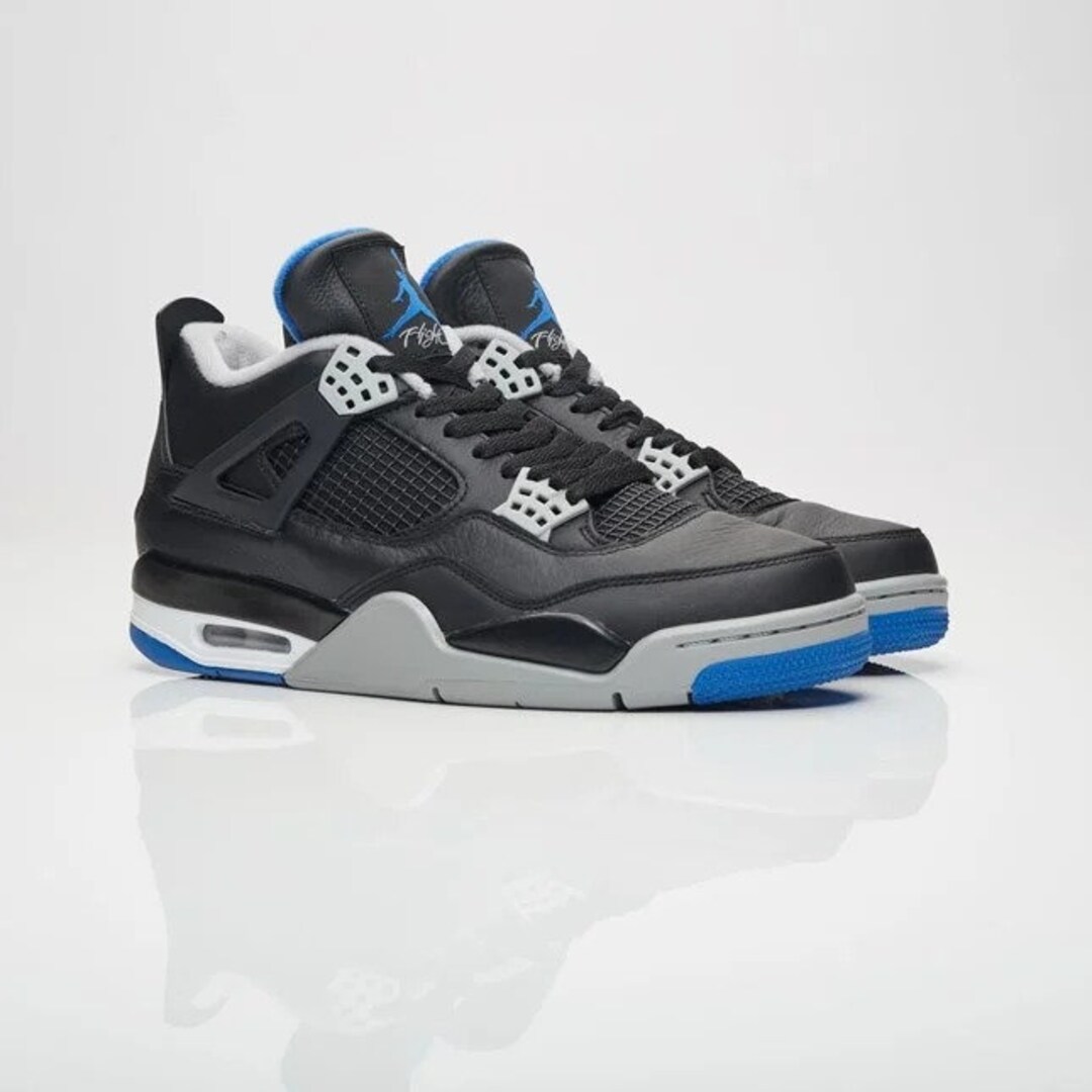 Air Jordan 4 game Royal Black and Game Royal Sneaker Etsy