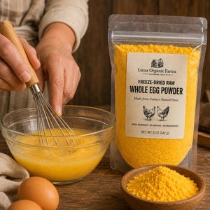 Freeze-Dried Raw Whole Egg Powder | Pasture-Raised Hens Fed Non-GMO Feed | Baking, Cooking & Food Storage image 4