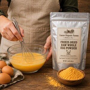 Bulk Value Freeze-Dried Raw Whole Egg Powder | 10 oz Mylar Bags | Pasture-Raised Hens | Non-GMO Feed | Food Storage image 4