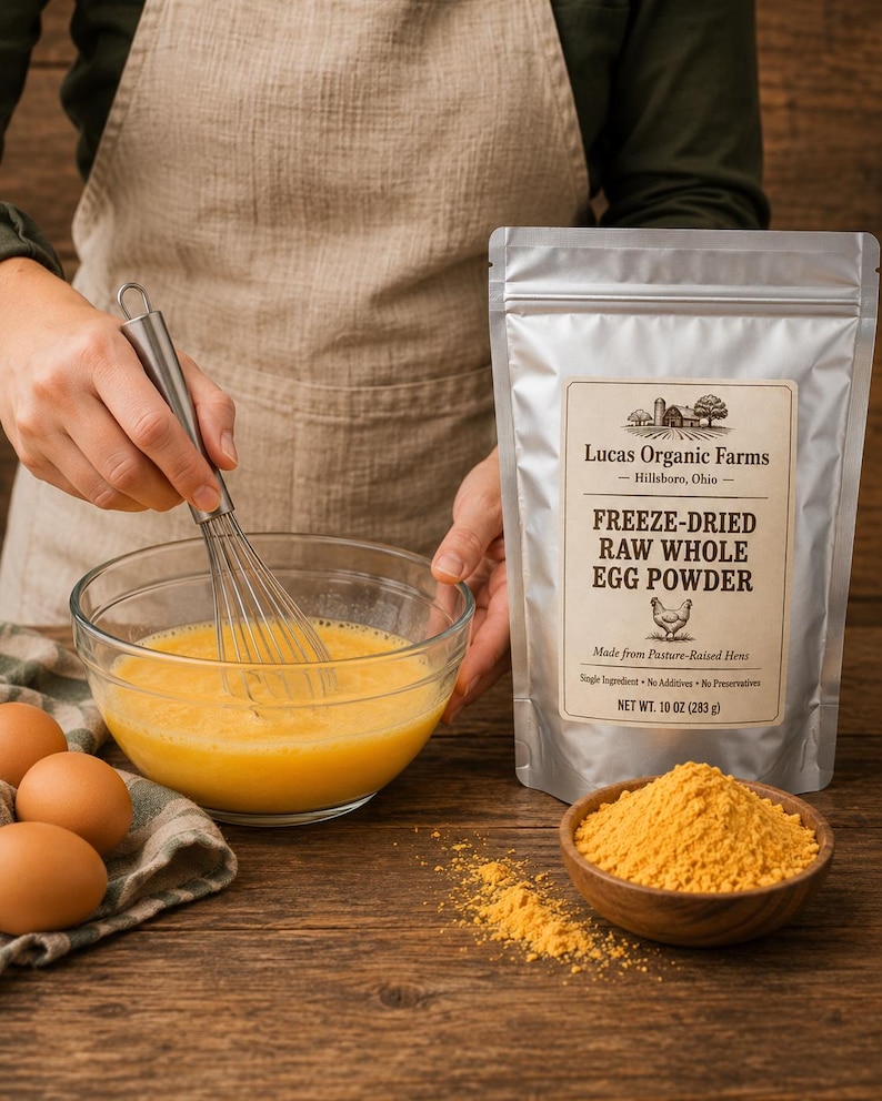 Bulk Value Freeze-Dried Raw Whole Egg Powder | 10 oz Mylar Bags | Pasture-Raised Hens | Non-GMO Feed | Food Storage image 4
