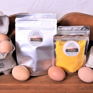 Freeze Dried Organic Raw Egg YOLK Powder - Pasture Raised-Humane-Non-GMO - Mylar (Up To 25 Yr Shelf Life) - Clear (~1 Yr)-Free Shipping 35+