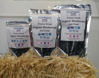 Freeze Dried USDA Organic Blueberries - Just Fruit - In Mylar Bag - FREE SHIPPING On Orders 35.00 +