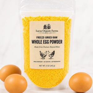 Freeze-Dried Raw Whole Egg Powder | Pasture-Raised Hens Fed Non-GMO Feed | Baking, Cooking & Food Storage image 2