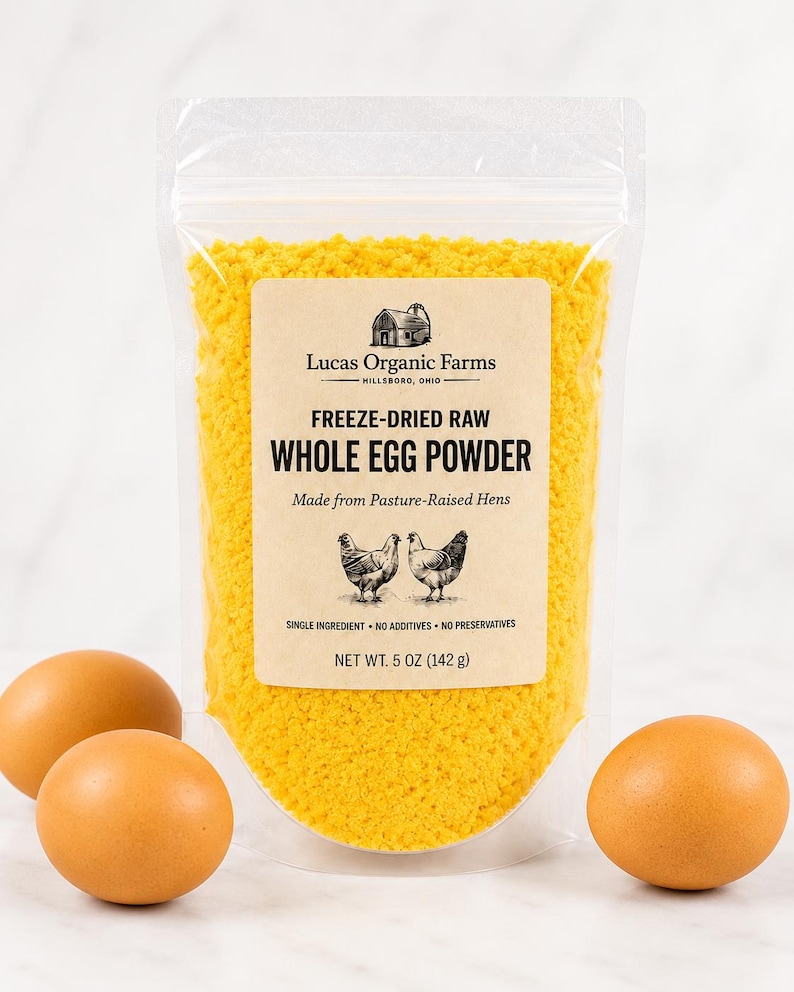 Freeze-Dried Raw Whole Egg Powder | Pasture-Raised Hens Fed Non-GMO Feed | Baking, Cooking & Food Storage image 2