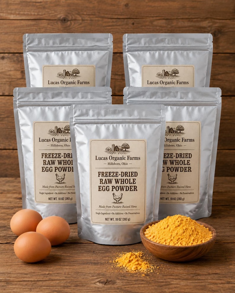 Bulk Value Freeze-Dried Raw Whole Egg Powder | 10 oz Mylar Bags | Pasture-Raised Hens | Non-GMO Feed | Food Storage image 6