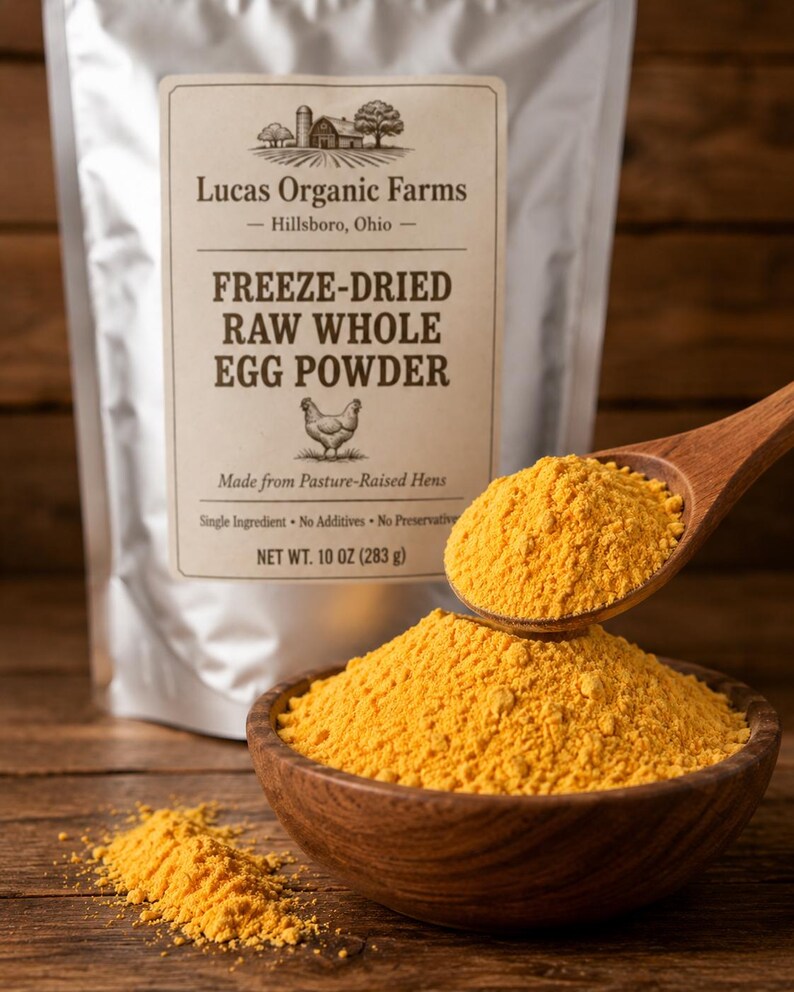 Bulk Value Freeze-Dried Raw Whole Egg Powder | 10 oz Mylar Bags | Pasture-Raised Hens | Non-GMO Feed | Food Storage image 3