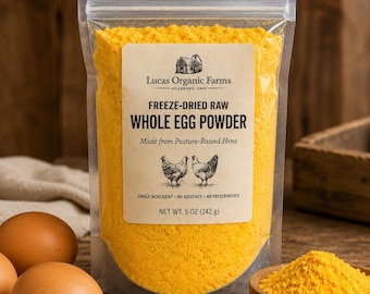 Freeze-Dried Raw Whole Egg Powder | Pasture-Raised Hens Fed Non-GMO Feed | Baking, Cooking & Food Storage