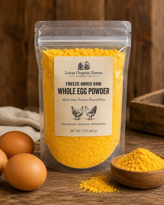 Freeze-Dried Raw Whole Egg Powder | Pasture-Raised Hens Fed Non-GMO Feed | Baking, Cooking & Food Storage