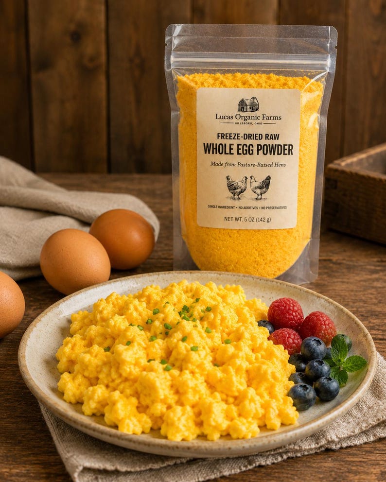 Freeze-Dried Raw Whole Egg Powder | Pasture-Raised Hens Fed Non-GMO Feed | Baking, Cooking & Food Storage image 5