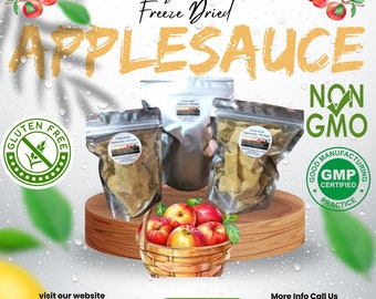 Freeze Dried Applesauce - No Sugar - In Mylar Bag - FREE SHIPPING 35.00+