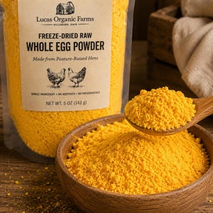 Freeze-Dried Raw Whole Egg Powder | Pasture-Raised Hens Fed Non-GMO Feed | Baking, Cooking & Food Storage image 3