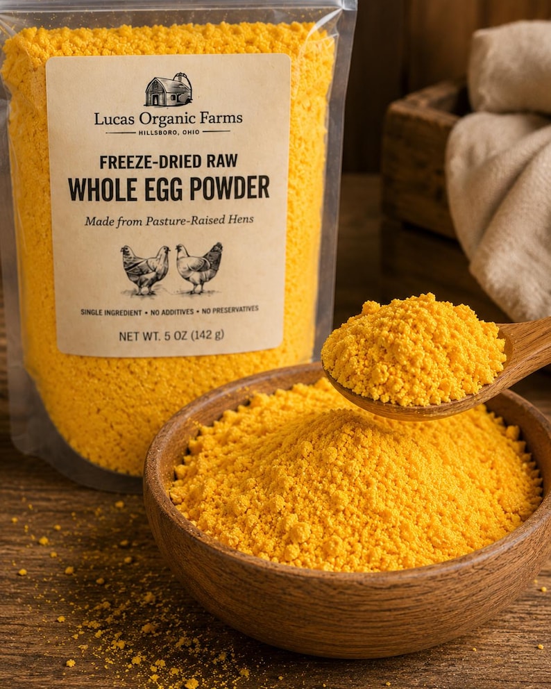 Freeze-Dried Raw Whole Egg Powder | Pasture-Raised Hens Fed Non-GMO Feed | Baking, Cooking & Food Storage image 3