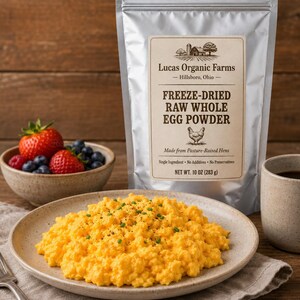 Bulk Value Freeze-Dried Raw Whole Egg Powder | 10 oz Mylar Bags | Pasture-Raised Hens | Non-GMO Feed | Food Storage image 5