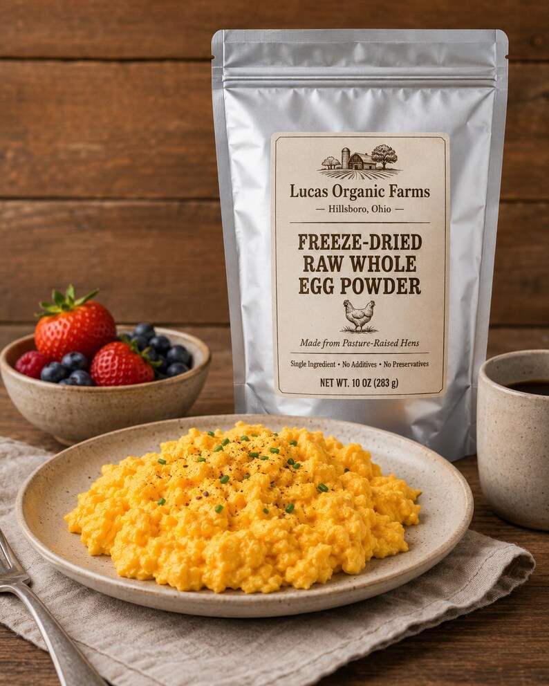 Bulk Value Freeze-Dried Raw Whole Egg Powder | 10 oz Mylar Bags | Pasture-Raised Hens | Non-GMO Feed | Food Storage image 5