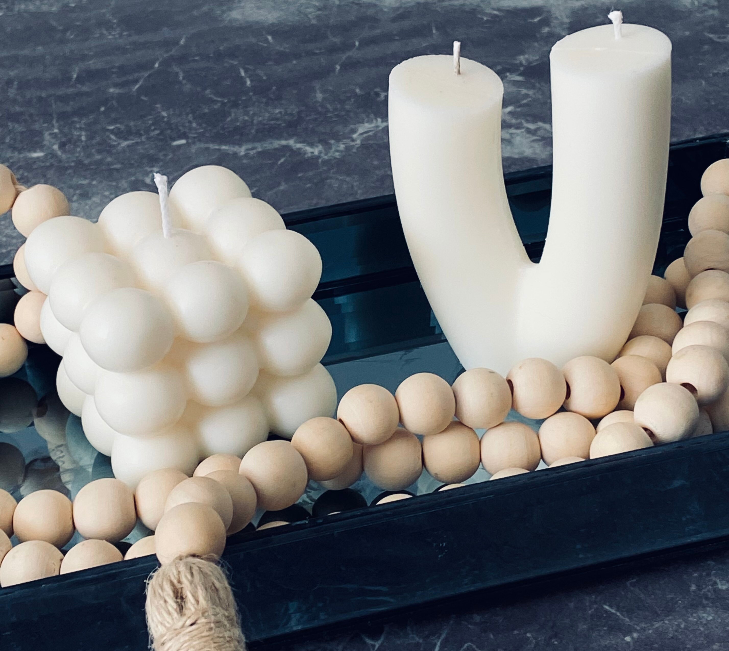 Bubble Ball Candle And Double Wick Wishbone Candle Cube Etsy