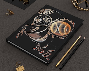 Diario para escritura creativa o journaling con portada arte-canalizada por Far Fractal 2º Chakra, chakra Sacral, crecimiento interior