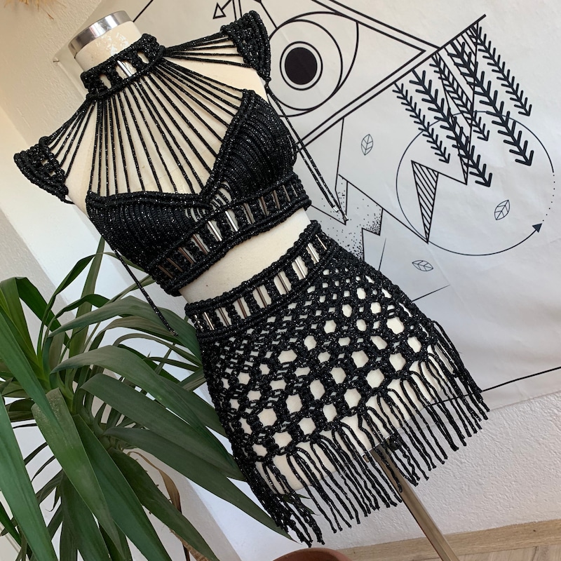 MACRAME SET -  STARS TOP & SKIRT main image 0