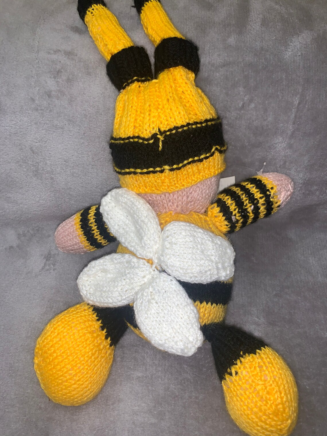 Hand Knitted Bumblebee Soft Toy Etsy