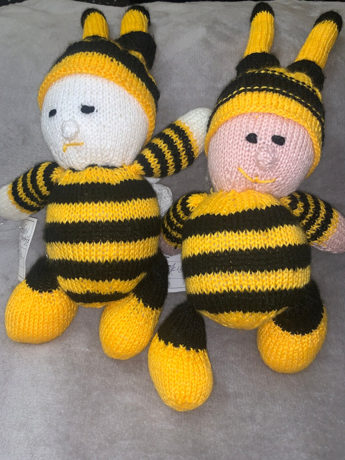 Hand Knitted Bumblebee Soft Toy Etsy