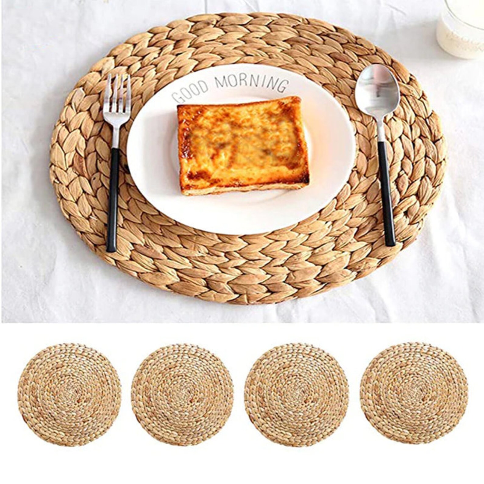 Set3 Pcs Wicker placemats Straw Placemats Handmade Woven Etsy