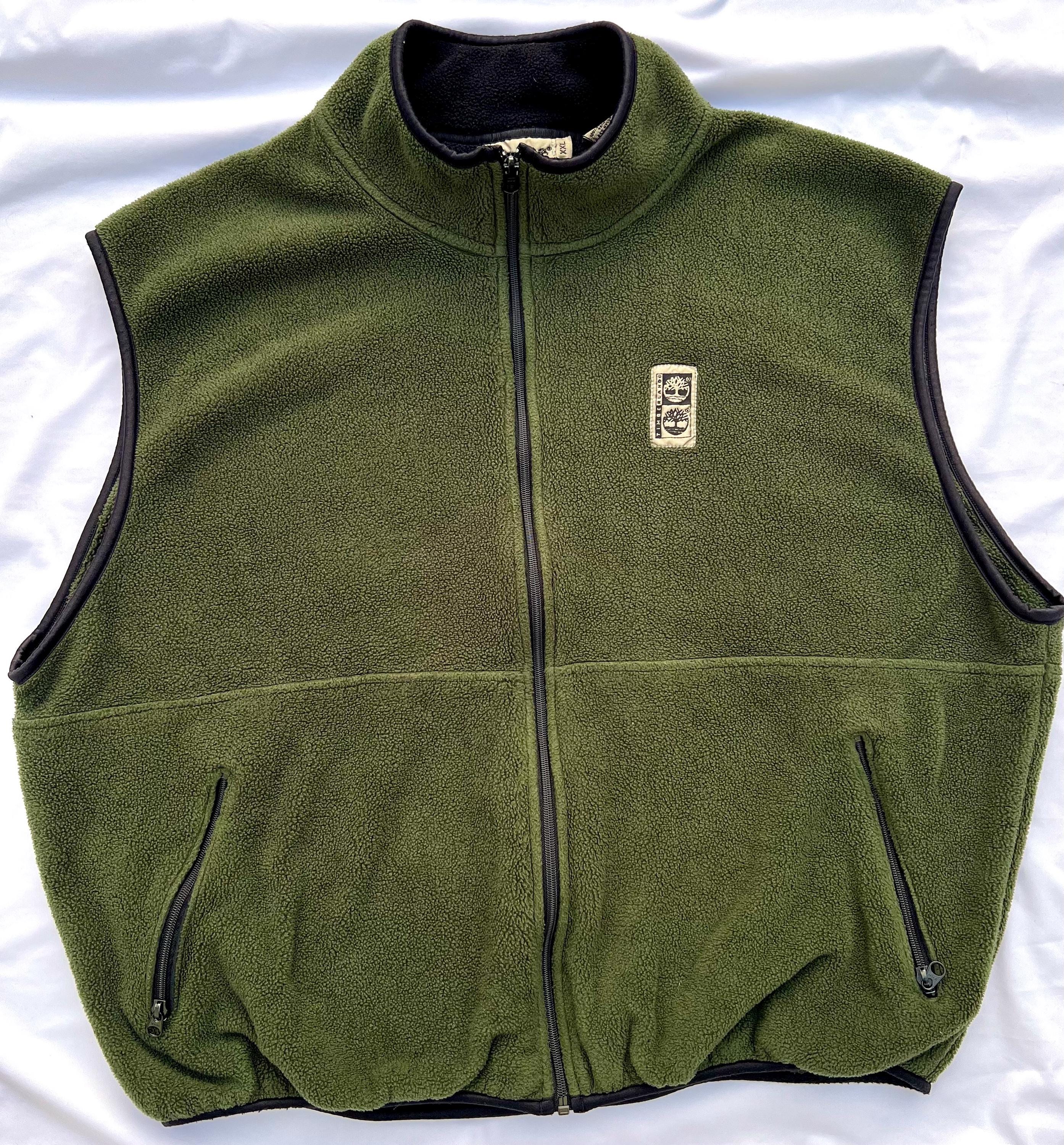 トップス 90s Timberland fleece vest \"Made in USA\" Vintage Timberland 90s Gray Polar Fleece Vest Made In USA Sz