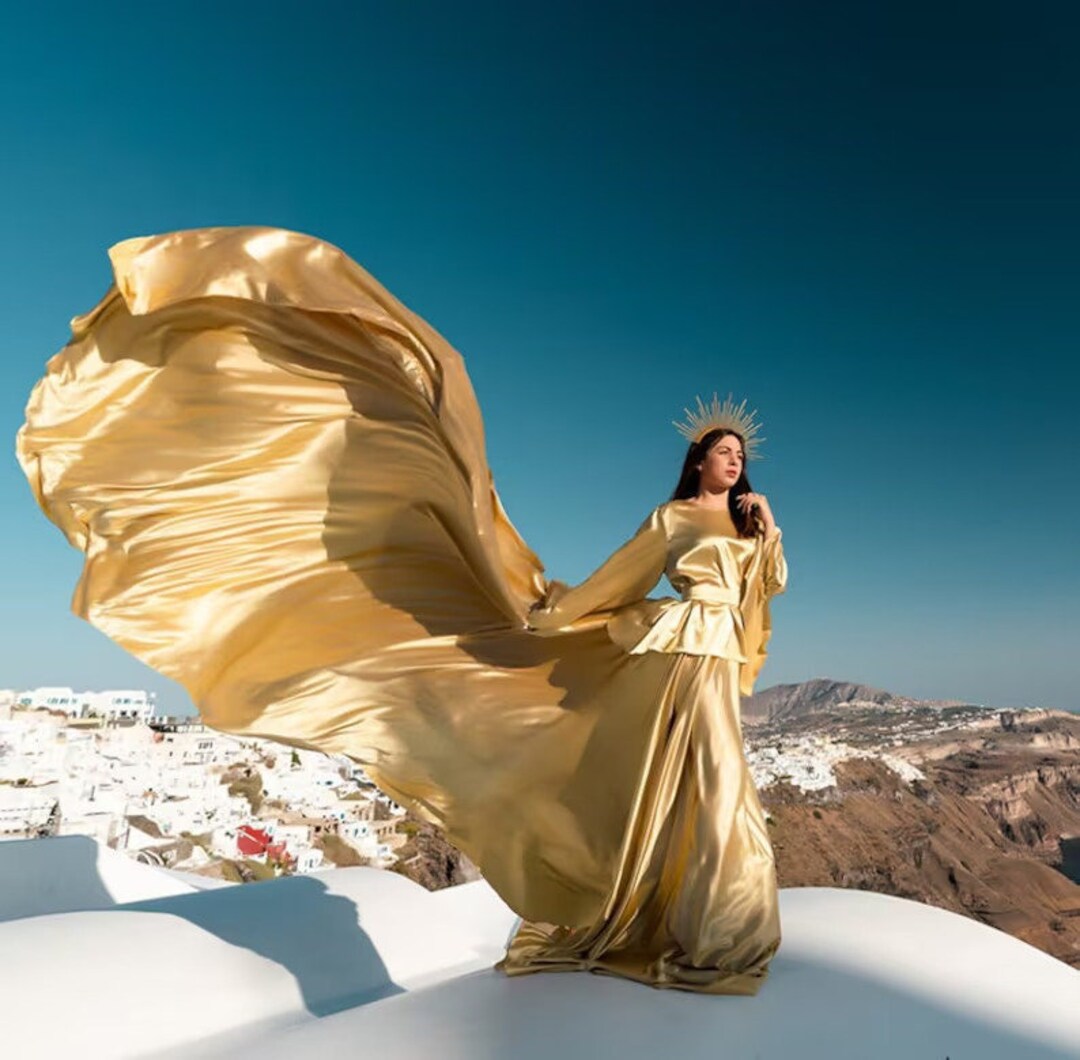thumbnail image 2 of Off Shoulder Long Flying Dress Flying Gown For Photoshoot... 2 of 14