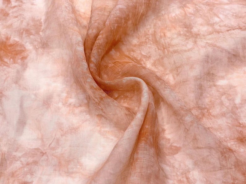 Tie-Dye Silk Linen Semi-Sheer Fabric - Breathable 5-Color Clothing Fabric - Special Gift for Mom image 10