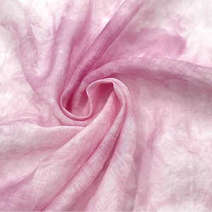 Tie-Dye Silk Linen Semi-Sheer Fabric - Breathable 5-Color Clothing Fabric - Special Gift for Mom image 11