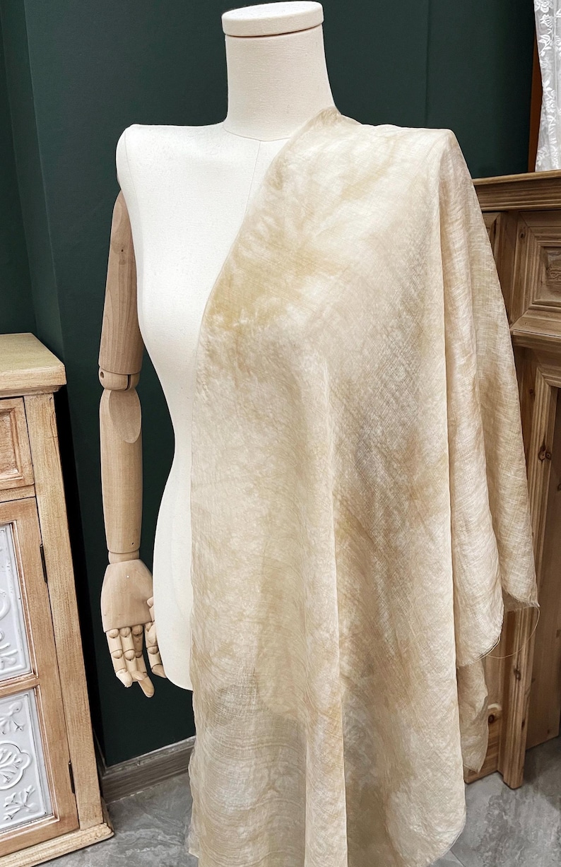 Tie-Dye Silk Linen Semi-Sheer Fabric - Breathable 5-Color Clothing Fabric - Special Gift for Mom image 6