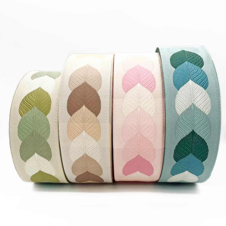 Leaf Pattern Ribbon Leaf Curtain Trim, Vintage Ribbon Accents for Sewing, Curtains, Sofas ...