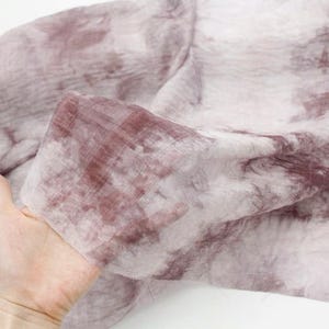 Tie-Dye Silk Linen Semi-Sheer Fabric - Breathable 5-Color Clothing Fabric - Special Gift for Mom image 14