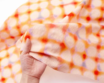 Handgeweven oranje katoenmix: tie-dye woondecoratie, naaien