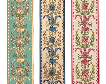 Floral Fabric Trim: 4.7" Wide DIY Sewing Border