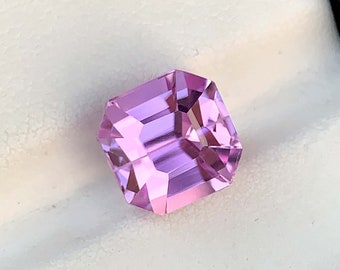 Fuchsia Pink Kunzit Edelstein: 4.95 CT Asscher Cut, Oktober Geburtsstein