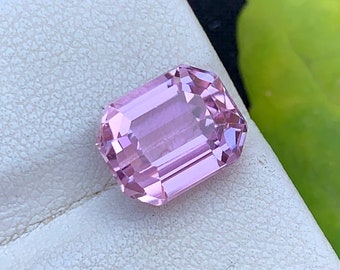 Cotton Candy Pink Kunzite Gemstone - Emerald Shape Kunzite Gemstone , October Birthstone , 4.90 CT