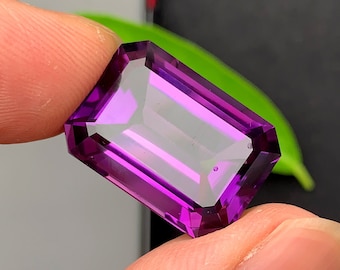 Emerald Cut Amethyst GemstonE , 22.15 CTS Dark Purple Amethyst Gemstone For Jewelry from Africa