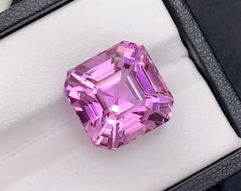Bubblegum Pink Kunzit Edelstein, Asscher Cut 18.45 CT - Oktober Geburtsstein