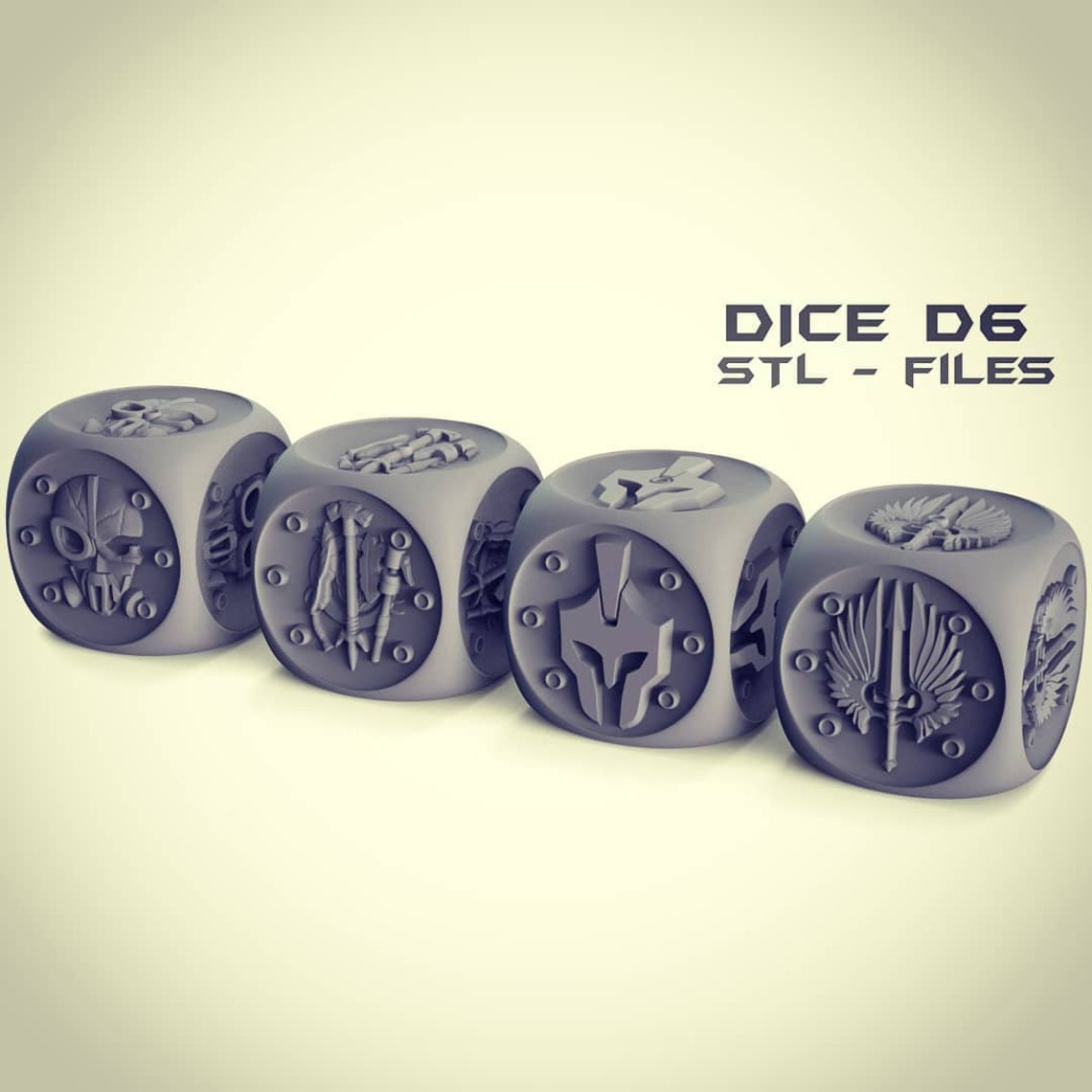 Dice D6 Digital Stlfiles Etsy