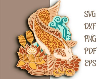 Download 3d Layered Fish Svg Etsy