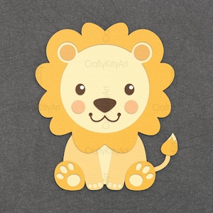 Baby Löwe svg 3D Layer SVG PNG Papierschnitt, Laser cut, Sperrholz schneiden, Cricut, Silhouette, Glowforge. Süße Baby Wanddeko