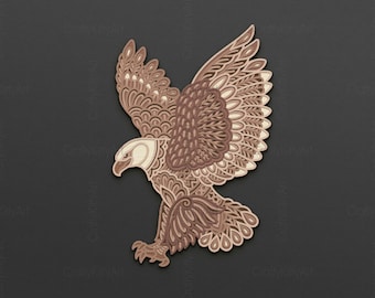 Eagle Laser Svg. 3d Multilayer Laser Cut. Layer SVG PNG DXF Files for ...