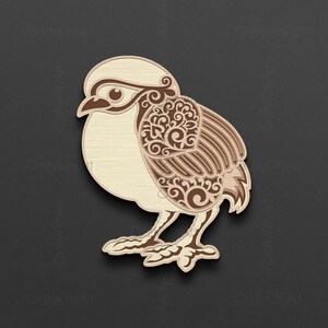 Küken Lasersvp. 3D Multilayer Laserschnitt. Layer SVG DXF/PNG Dateien Laser schneiden, Sperrholz schneiden, Papier schneiden. Mandala Tier Design.