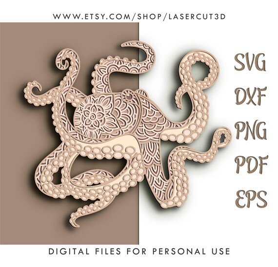 Download Octopus multilayer mandala Svg/ 3d layered mandala Svg ...