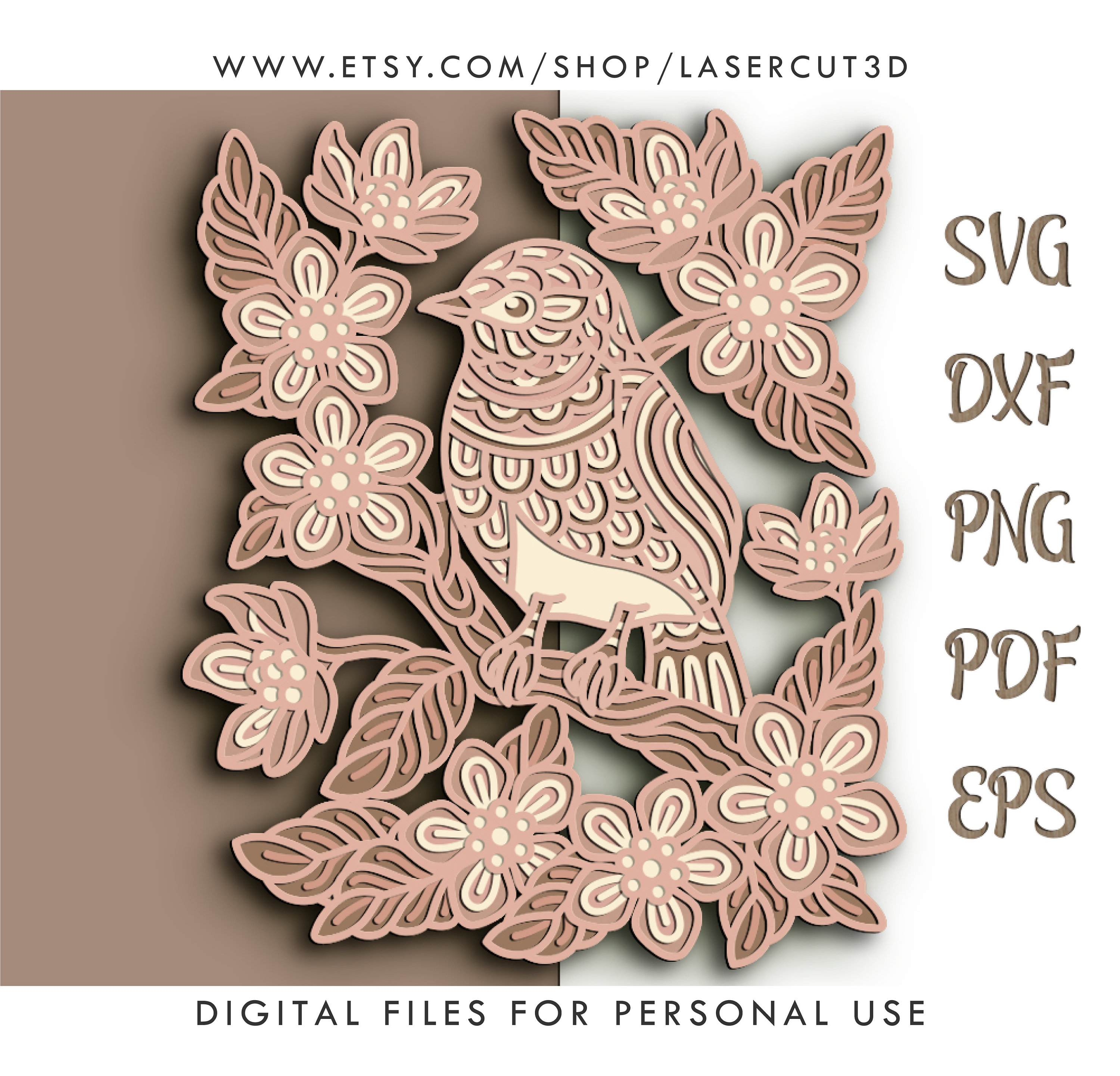 3d layered paper cut file. 3d multilayer Svg. Multilayer SVG | Etsy