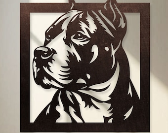 Pitbull Dog Home Decor SVG Bundle: 3 Designs for CNC Machines, Laser, Cricut Cutting, JH-542
