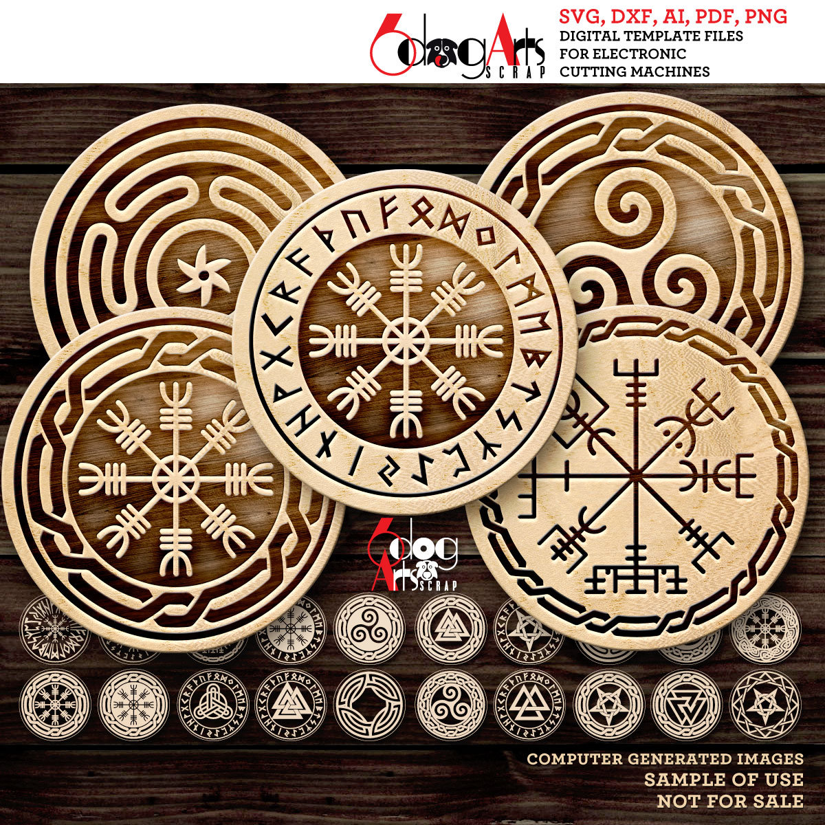 Sello De Cera Vikingo Vegvisir - Latón Y Madera, Para Invitaciones Y Regalos