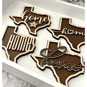 4 Texas State Outline Home Wall Decor Layered Templates Vector Digital SVG DXF Files GlowForge Laser Cutting Cricut Download JH-049 image 8